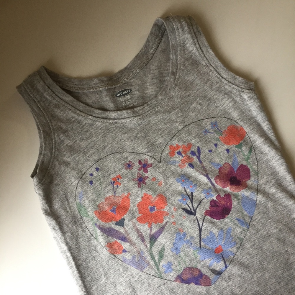 Floral heart tank top
